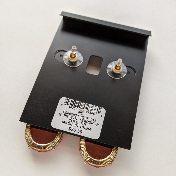 I.N.C International Concepts Coral Teardrop Earrings - Picture 2 of 2